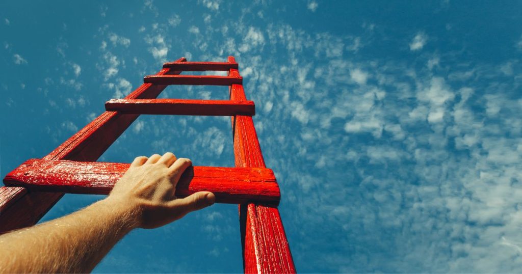 ladder reaching to sky