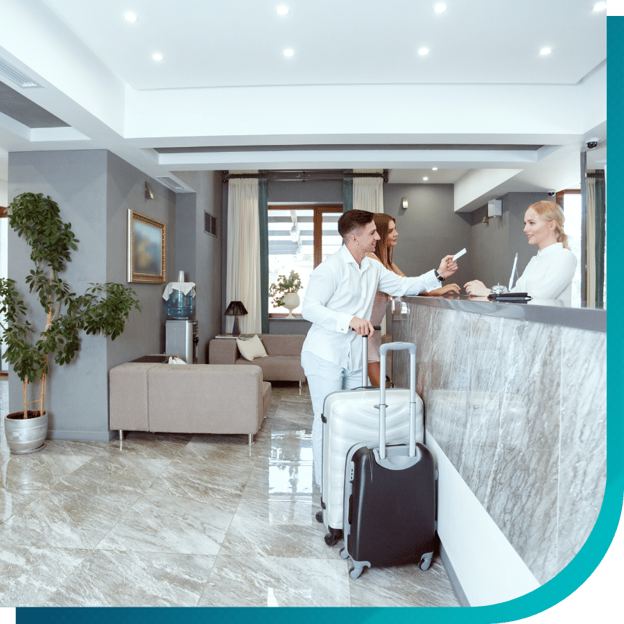 Hotel reception desk